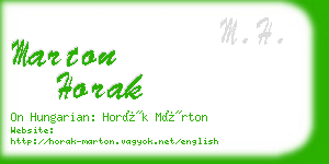 marton horak business card